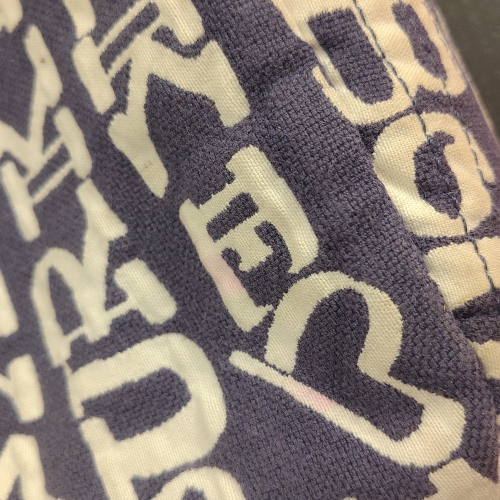 Dooney and Bourke Blue/White Graffiti Tote Leather Trim - Picture 11 of 14